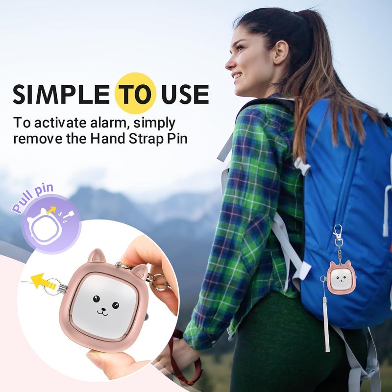 VIGOROAD Safe Sound Personal Alarm, 130 dB Loud Siren Song Emergency Security Alarm Keychain with LED Light, Personal Sound Safety Siren for Women, Men, Children, Elderly(Rose Gold) - Image 5